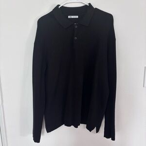 Zara Men’s Long Sleeve Collared Knit Sweater Size XL